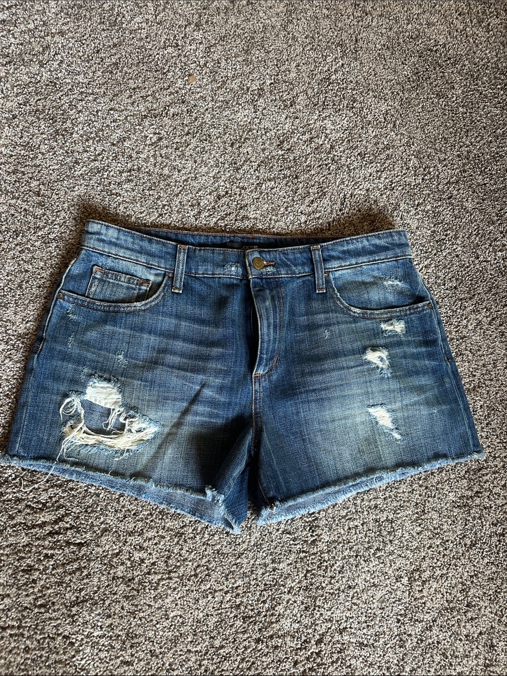 Joe's Jeans Dark Blue Distressed Denim Shorts